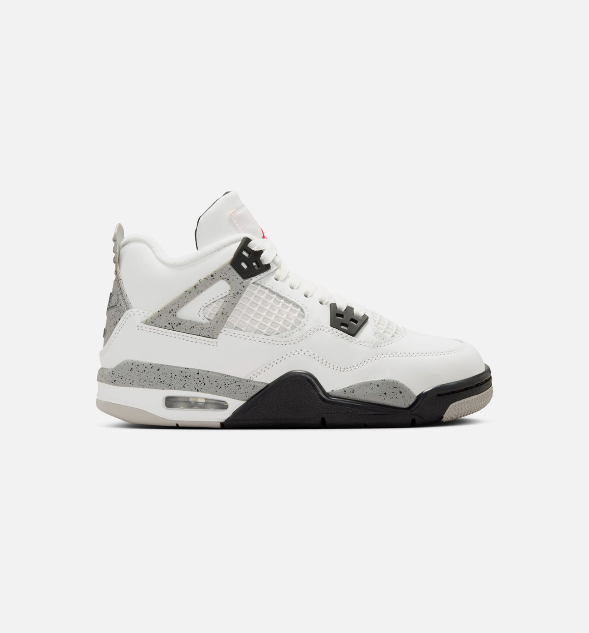 Air Jordan 4 Retro White Cement GS Lifestyle Shoe - Summit White/Fire Red/Cement Grey/Black