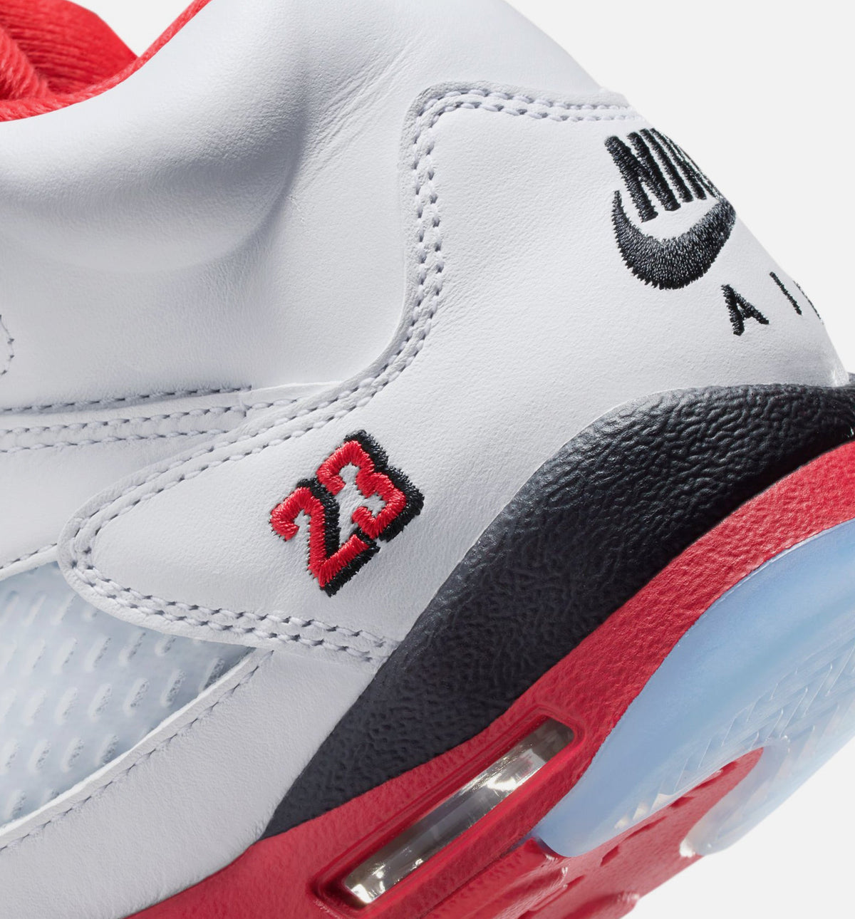 Air Jordan 5 Retro Fire Red GS Lifestyle Shoe - White/Fire Red/Black