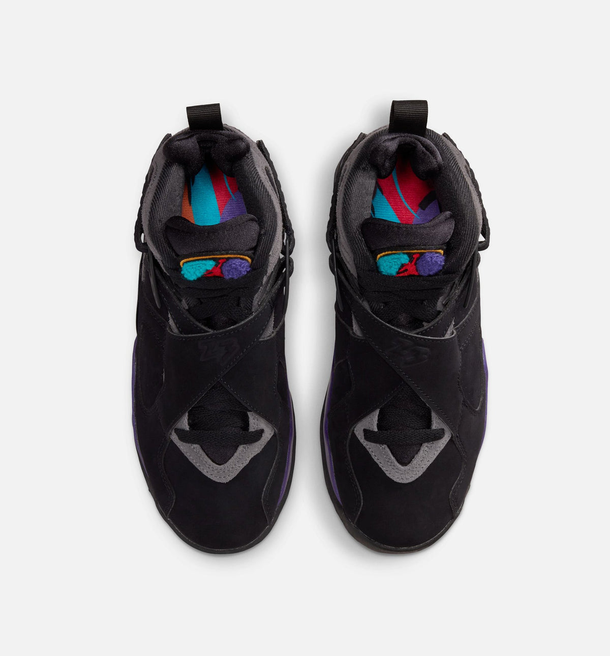Air Jordan 8 Retro Aqua GS Lifestyle Shoe - Black/Multi Color/Bright Concord