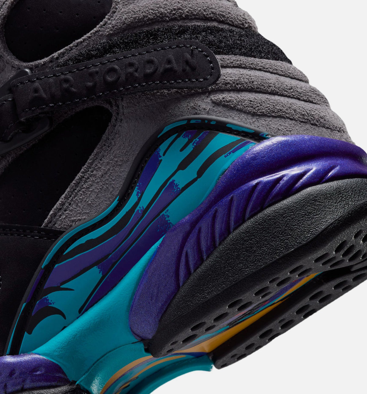 Air Jordan 8 Retro Aqua GS Lifestyle Shoe - Black/Multi Color/Bright Concord