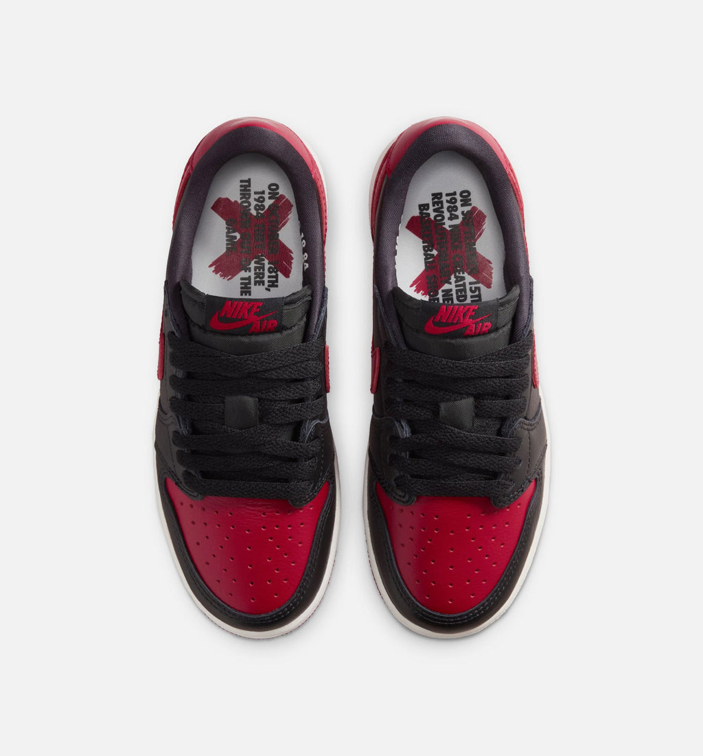 Air Jordan 1 Retro Low OG Banned Grade School Lifestyle Shoe - Black/Varsity Red/Summit White