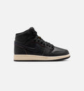 Air Jordan 1 Retro High OG Black and Muslin Grade School Lifestyle Shoe - Black/Muslin
