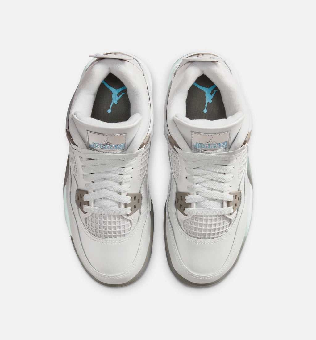 Air Jordan 4 Retro Blue Chill Grade School Lifestyle Shoe - Photon Dust/Blue Chill/Flat Pewter/Blue Tint