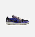 Air Jordan 1 Low OG Grade School Lifestyle Shoe - Regency Purple/Vapor Green/Black/Dark Raisin