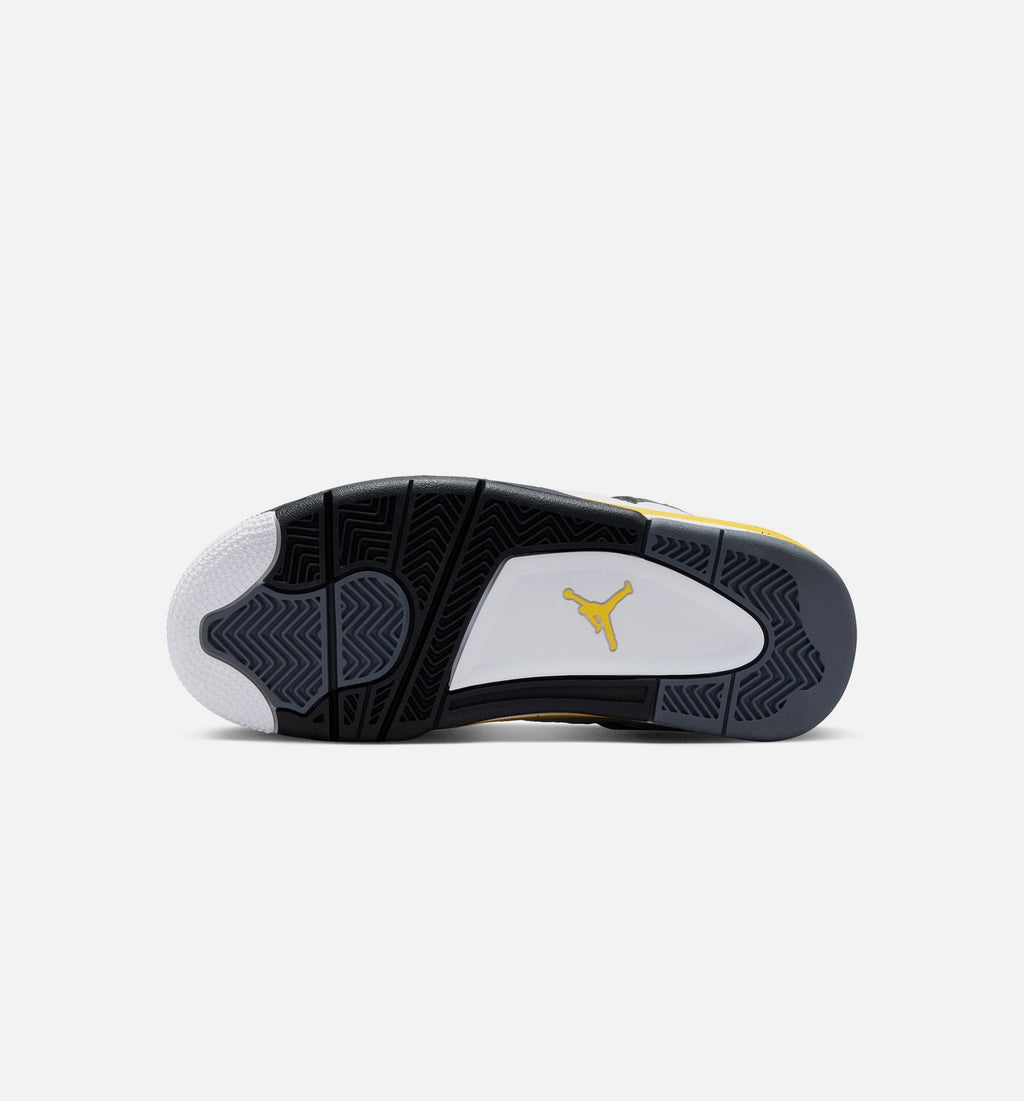 Air Jordan 4 Retro Rare Air Tour Yellow GS Lifestyle Shoe - White/Dark Blue Grey/Black/Tour Yellow