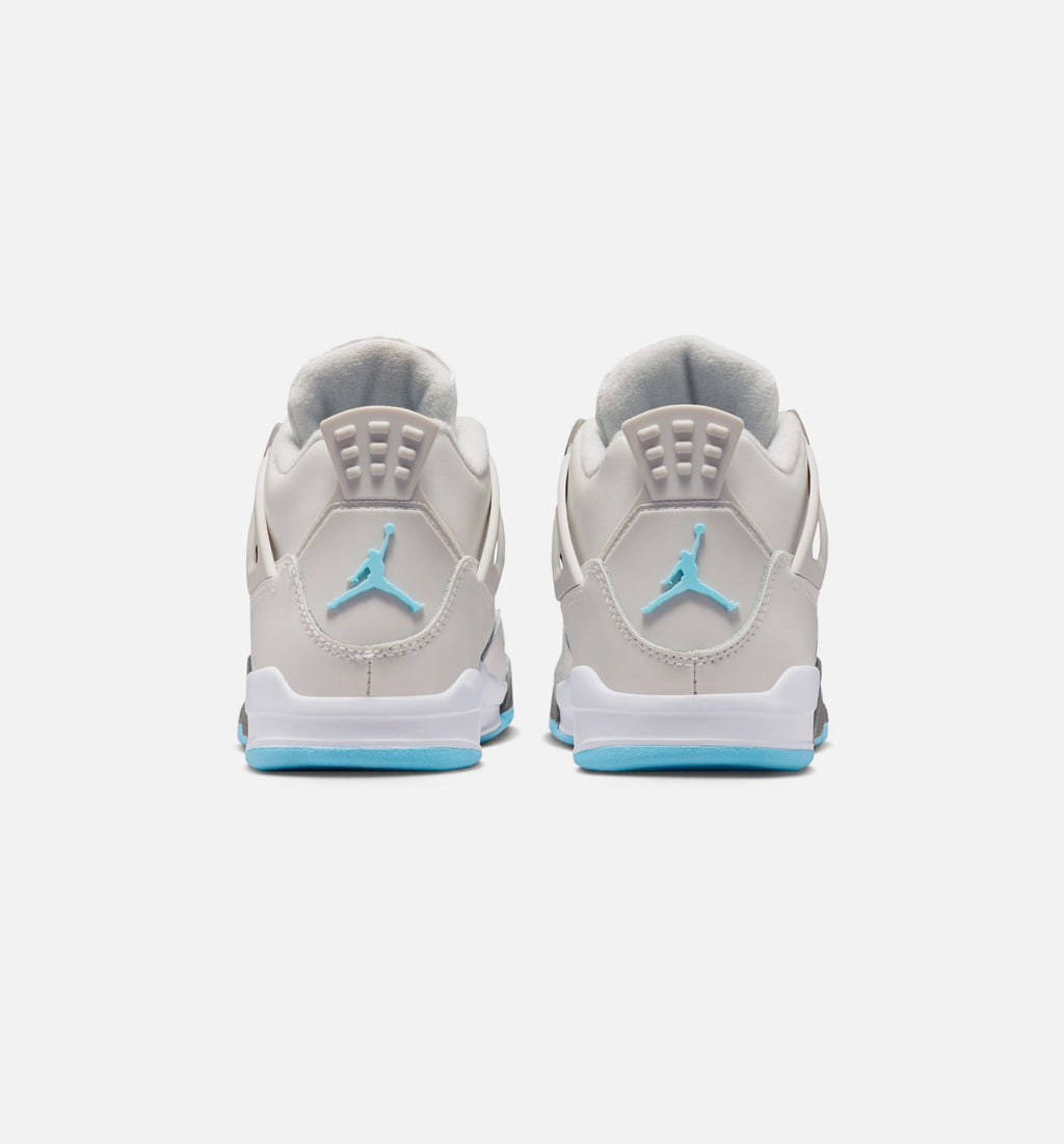 Air Jordan 4 Retro Blue Chill Preschool Lifestyle Shoe - Photon Dust/Blue Chill/Flat Pewter/Blue Tint