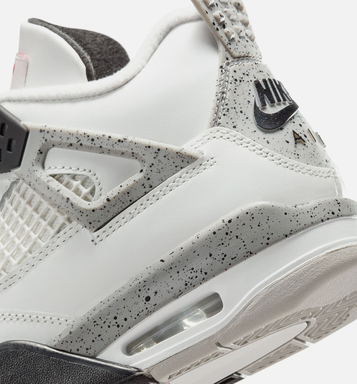 Air Jordan 4 Retro White Cement GS Lifestyle Shoe - Summit White/Fire Red/Cement Grey/Black