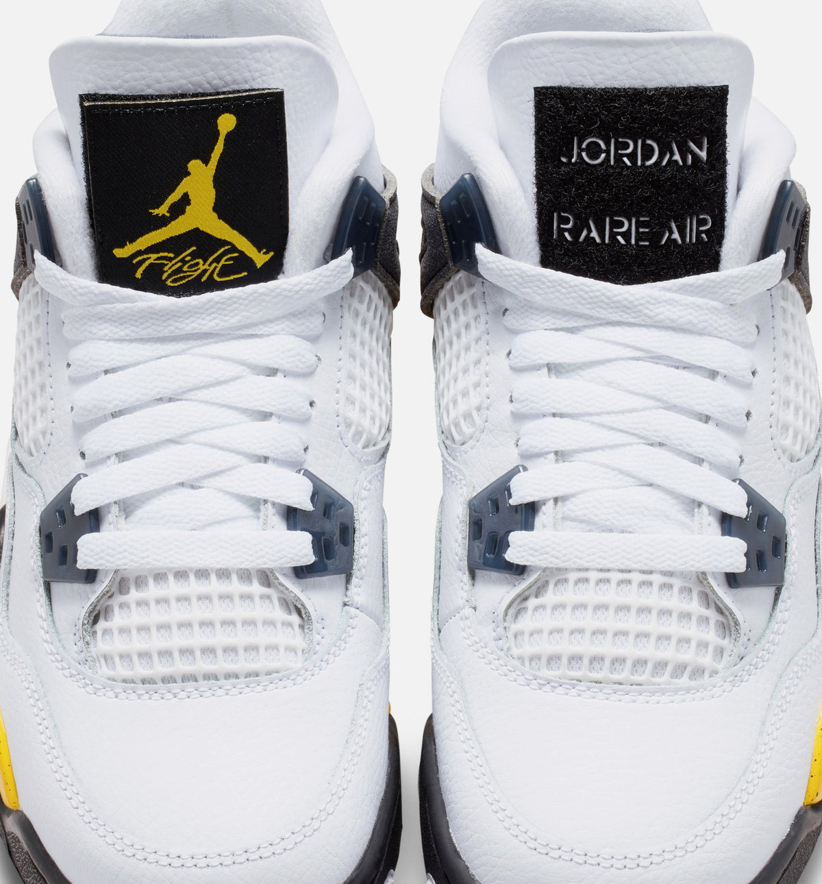 Air Jordan 4 Retro Rare Air Tour Yellow GS Lifestyle Shoe - White/Dark Blue Grey/Black/Tour Yellow