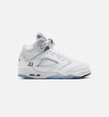Air Jordan 5 Retro OG White Metallic GS Lifestyle Shoe - White/Black/Metallic Silver