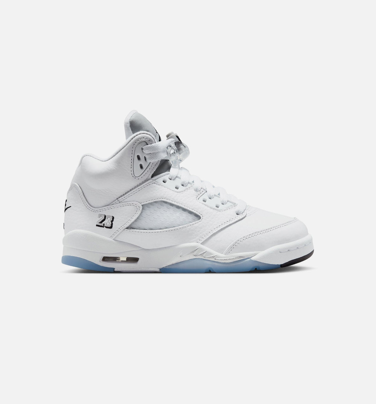 Air Jordan 5 Retro OG White Metallic GS Lifestyle Shoe - White/Black/Metallic Silver