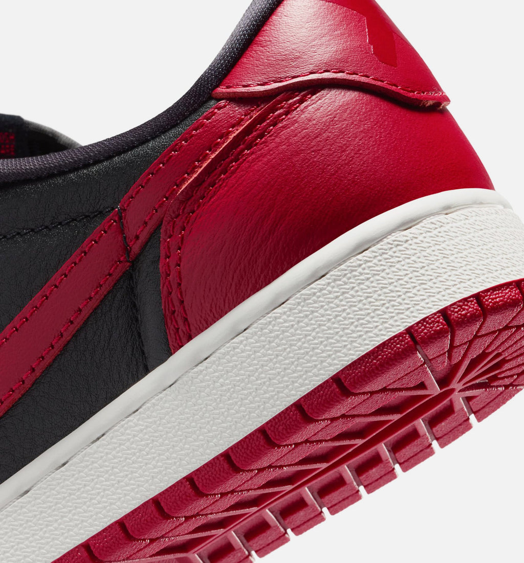 Air Jordan 1 Retro Low OG Banned Grade School Lifestyle Shoe - Black/Varsity Red/Summit White