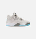 Air Jordan 4 Retro Blue Chill Preschool Lifestyle Shoe - Photon Dust/Blue Chill/Flat Pewter/Blue Tint