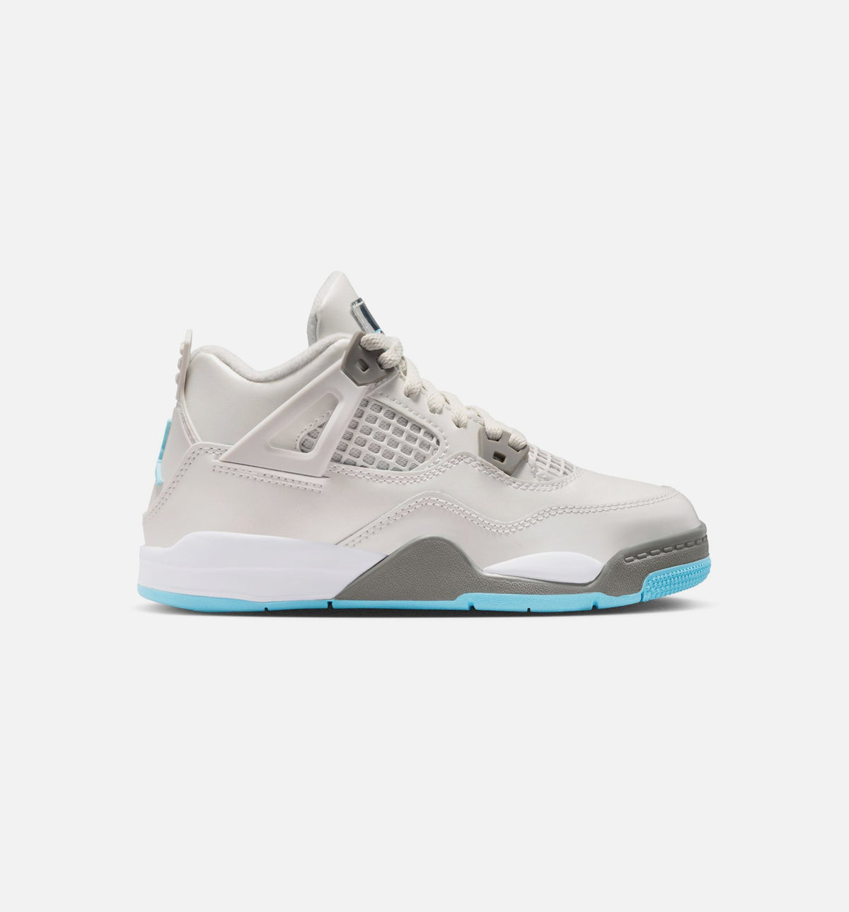Air Jordan 4 Retro Blue Chill Preschool Lifestyle Shoe - Photon Dust/Blue Chill/Flat Pewter/Blue Tint