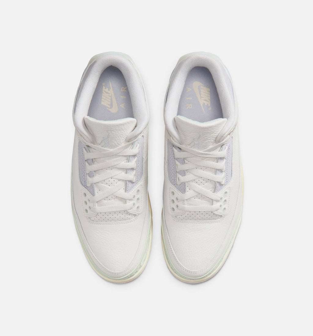 Air Jordan 3 Retro Sail and Jade Aura Men's Lifestyle Shoe - Sail/Jade Aura/Aura/Iced Carmine