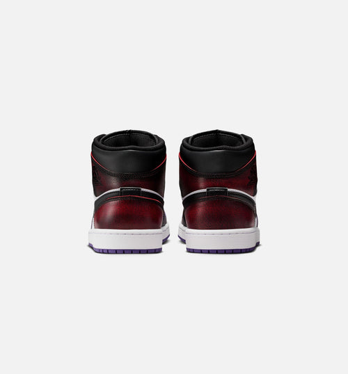 Air Jordan 1 Mid SE Men's Lifestyle Shoe - True Red/White/Court Purple/Black