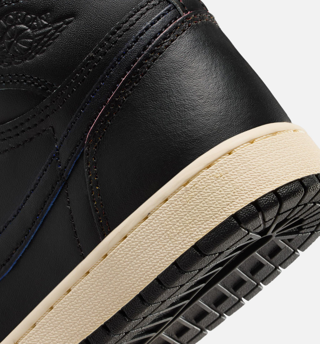 Air Jordan 1 Retro High OG Black and Muslin Grade School Lifestyle Shoe - Black/Muslin