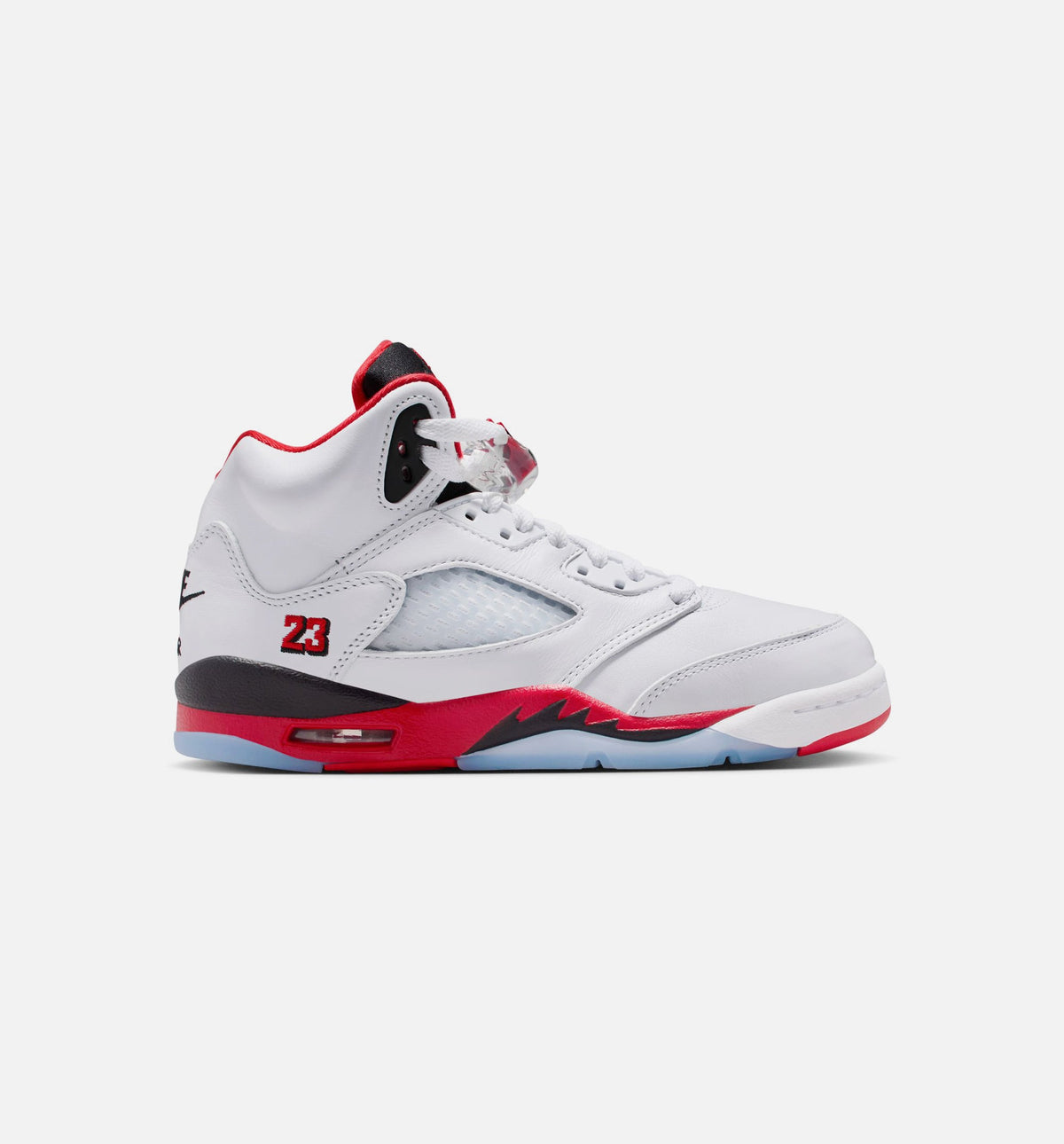 Air Jordan 5 Retro Fire Red GS Lifestyle Shoe - White/Fire Red/Black