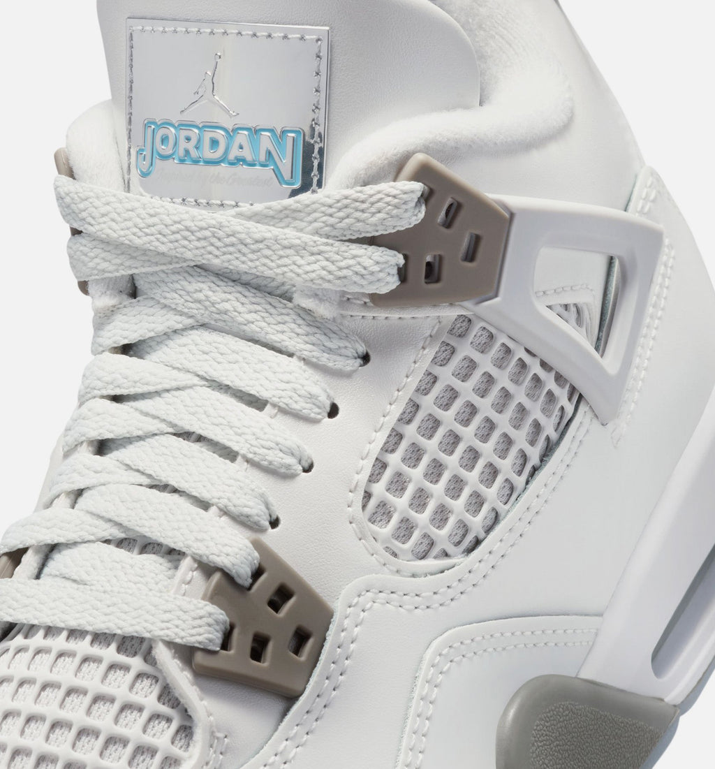 Air Jordan 4 Retro Blue Chill Grade School Lifestyle Shoe - Photon Dust/Blue Chill/Flat Pewter/Blue Tint