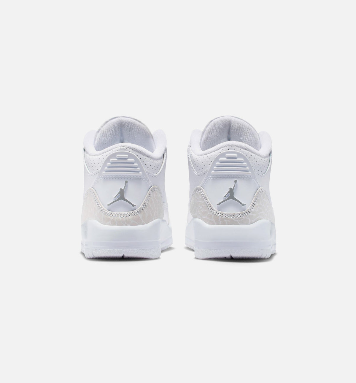 Air Jordan 3 Retro White and Silver Preschool Lifestyle Shoe - White/Metallic Silver