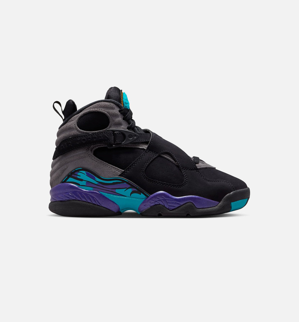 Air Jordan 8 Retro Aqua GS Lifestyle Shoe - Black/Multi Color/Bright Concord