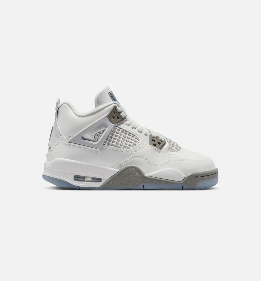 Air Jordan 4 Retro Blue Chill Grade School Lifestyle Shoe - Photon Dust/Blue Chill/Flat Pewter/Blue Tint