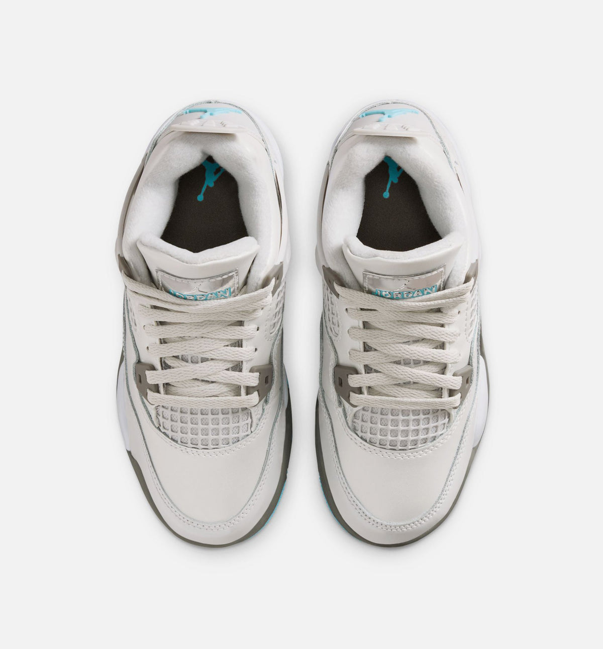 Air Jordan 4 Retro Blue Chill Preschool Lifestyle Shoe - Photon Dust/Blue Chill/Flat Pewter/Blue Tint