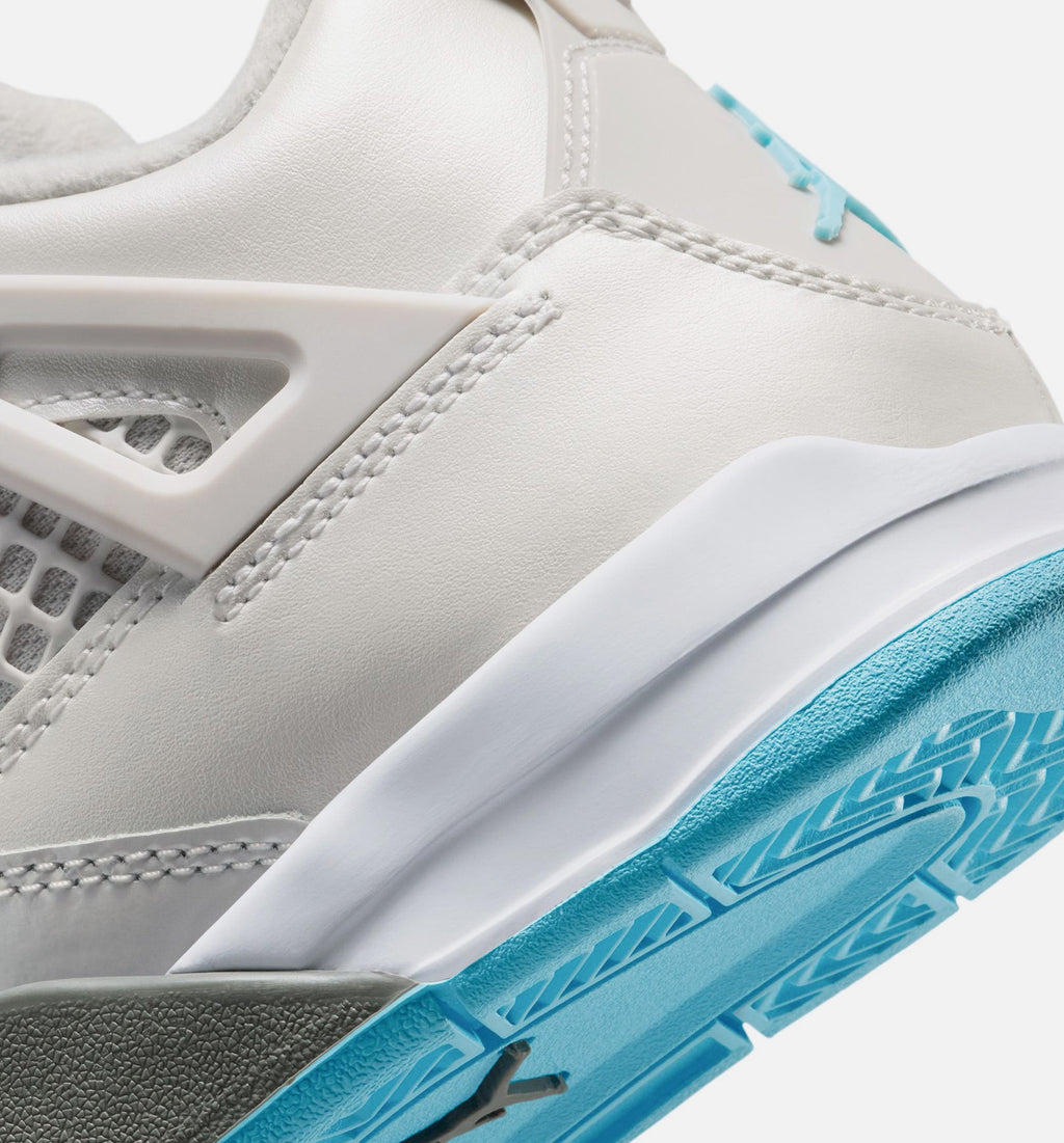 Air Jordan 4 Retro Blue Chill Preschool Lifestyle Shoe - Photon Dust/Blue Chill/Flat Pewter/Blue Tint