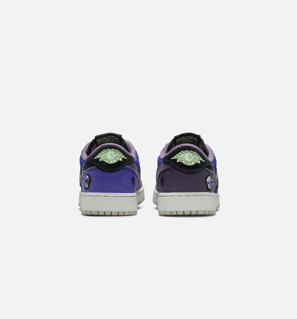 Air Jordan 1 Low OG Grade School Lifestyle Shoe - Regency Purple/Vapor Green/Black/Dark Raisin