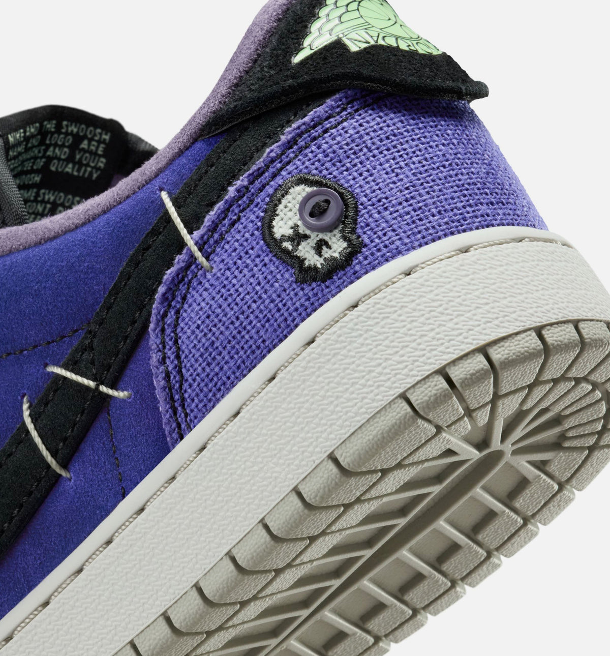 Air Jordan 1 Low OG Grade School Lifestyle Shoe - Regency Purple/Vapor Green/Black/Dark Raisin