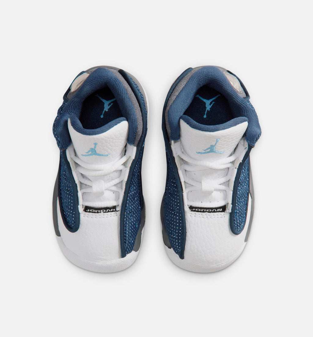 Air Jordan 13 Retro Navy and Flint Grey Infant/Toddler Lifestyle Shoe - Navy/University Blue/Flint Grey/White
